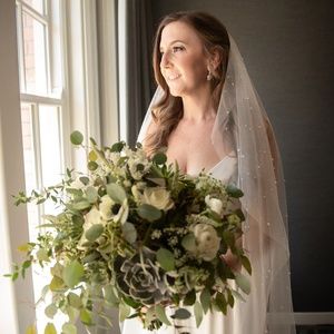 Carol Hannah Cathedral Length Studded Pearl Veil